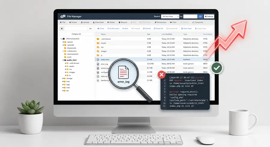 Análisis y diagnóstico del archivo error_log en cPanel